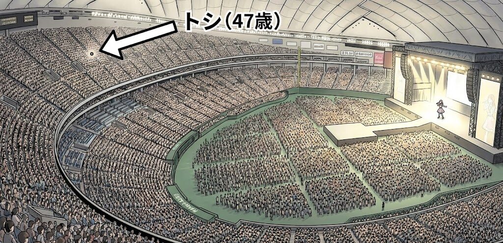 巨大なスタジアムやコンサート会場のイラスト
