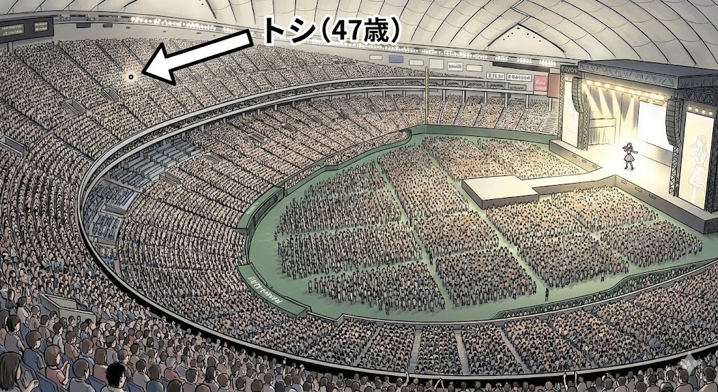 巨大なスタジアムやコンサート会場のイラスト