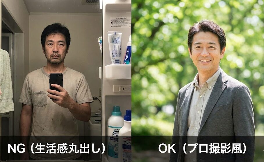 プロフィール写真の対比