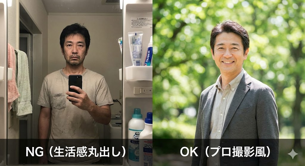 プロフィール写真の対比