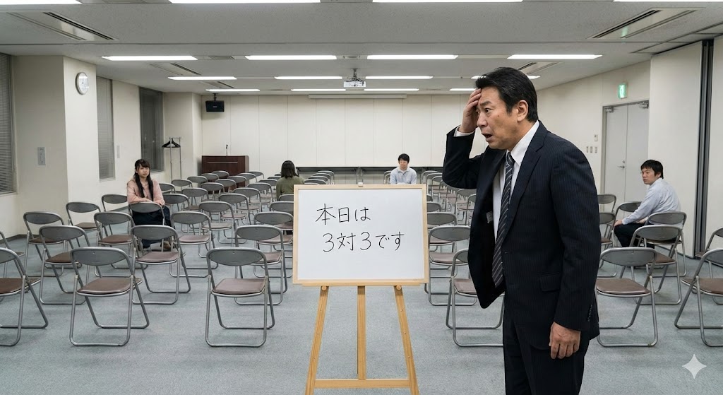 ガラガラのパーティー会場の図。