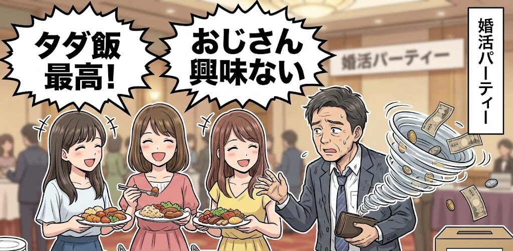 ビュッフェ台の前の攻防。