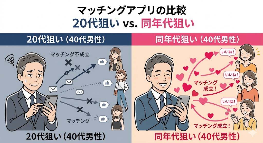 比較したシンプルなイラスト