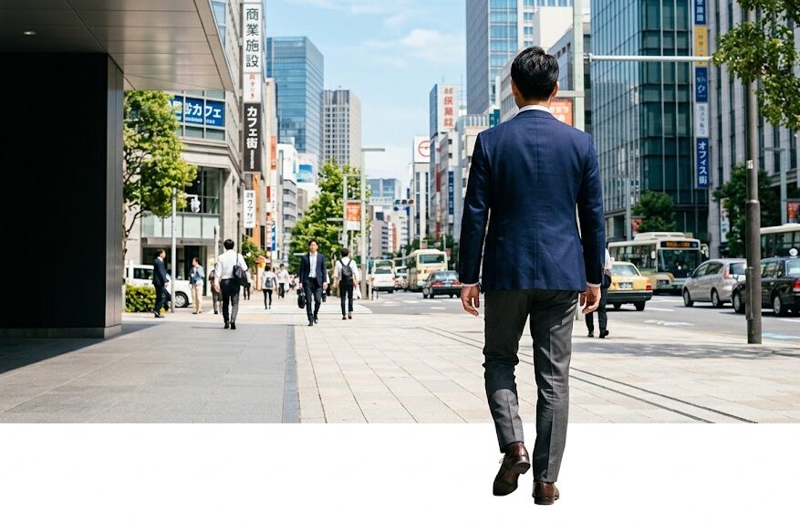 40代男性の後ろ姿の写真