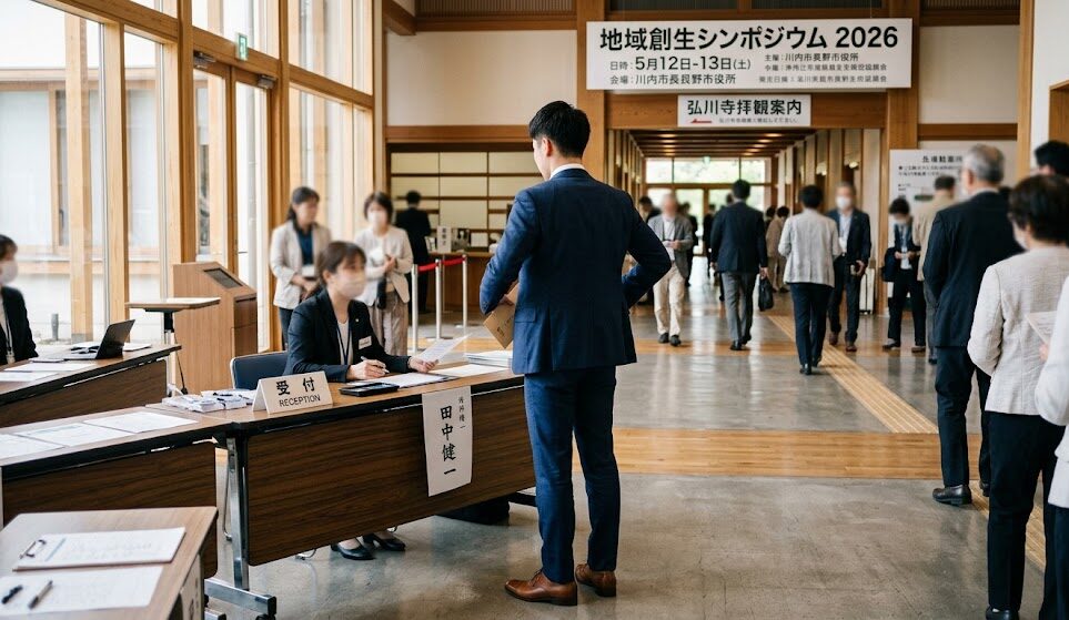 男性の後ろ姿。